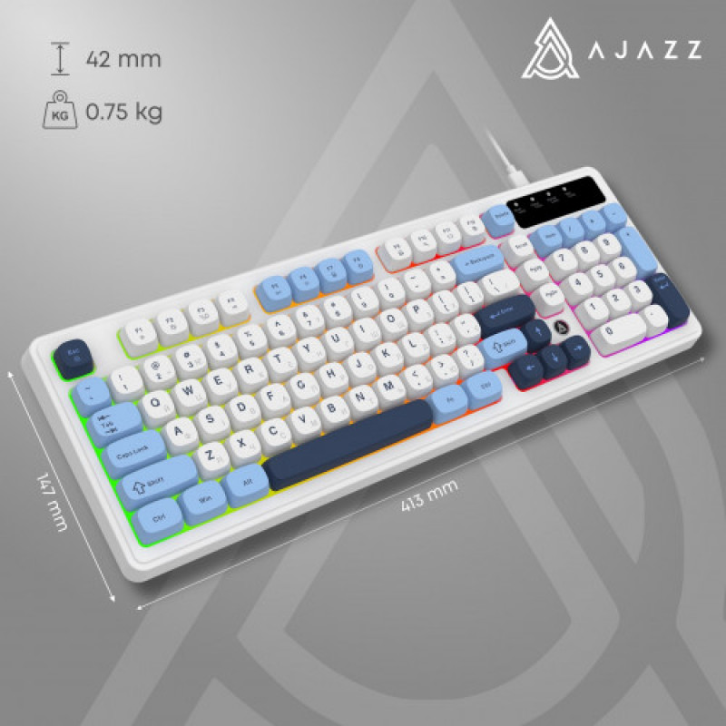 Клавиатура Ajazz AF98 Black USB-C Glacier Blue (AF98-GB)