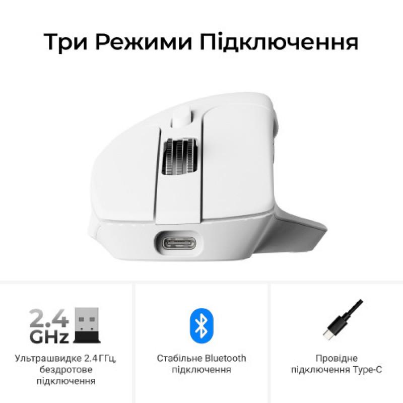 Мышь беспроводная Keychron M6S WL White (M6S-B72)