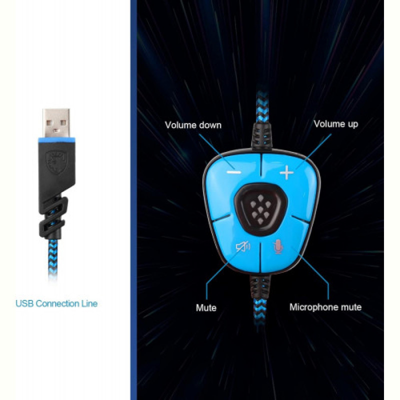 Гарнітура Sades SA-902 Black/Blue (sa902blj)