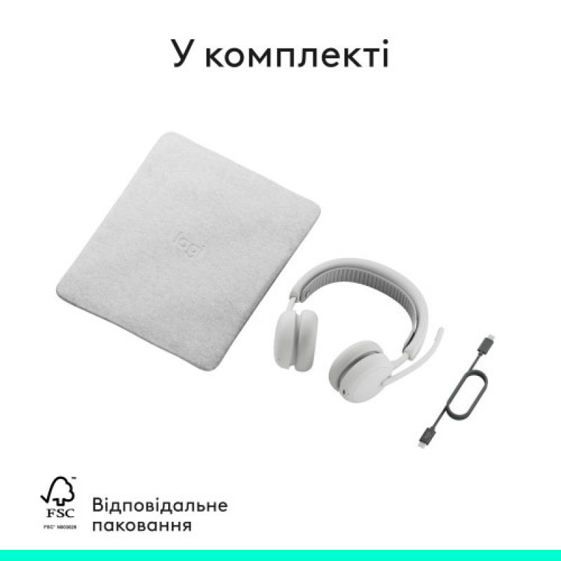 Bluetooth-гарнитура Logitech Zone Wireless 2 ES Off-White (981-001508)