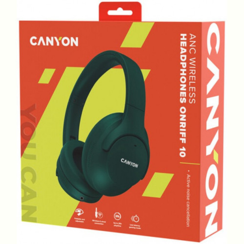 Bluetooth-гарнітура Canyon OnRiff 10 ANC Green (CNS-CBTHS10GN)