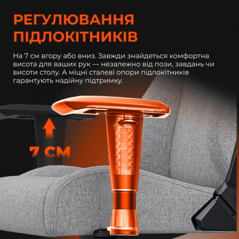 Крісло ігрове Anda Seat Novis XL Fabric Dark Gray Size XL