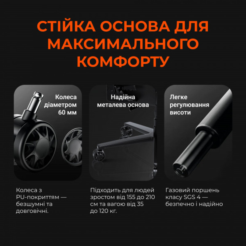 Крісло ігрове Anda Seat Novis XL Fabric Dark Gray Size XL