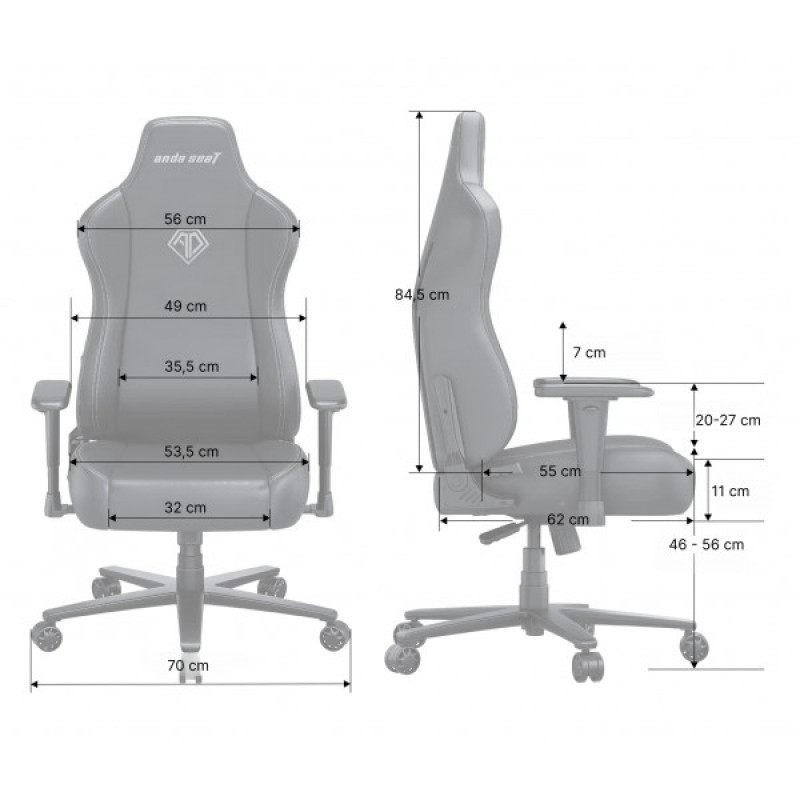 Крісло ігрове Anda Seat Novis XL Fabric Dark Gray Size XL