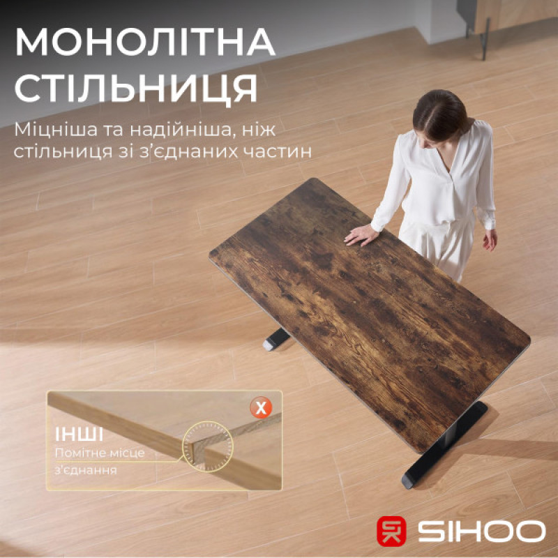 Комп’ютерний стіл з електрорегулюванням висоти Sihoo D03 1.4m Walnut/Black (D03-104/D03-108)