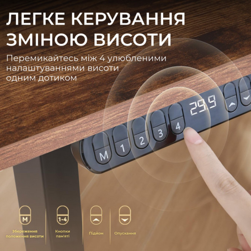 Комп’ютерний стіл з електрорегулюванням висоти Sihoo D03 1.4m Walnut/Black (D03-104/D03-108)