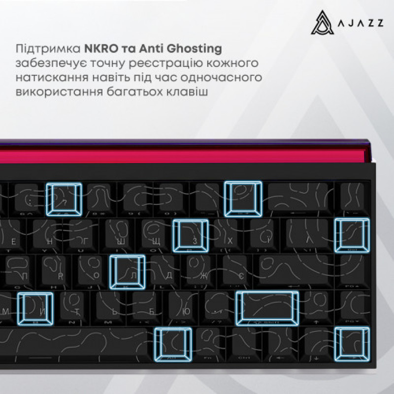Клавиатура Ajazz NK68 Red Switch Black USB-C (NK68-R-S-B)