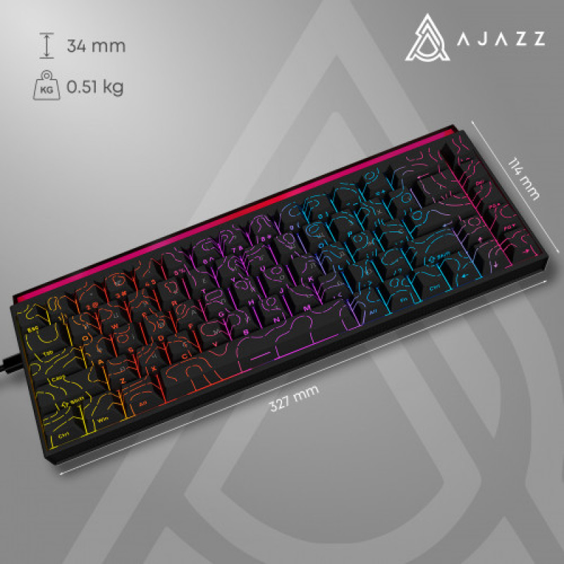 Клавиатура Ajazz NK68 Red Switch Black USB-C (NK68-R-S-B)