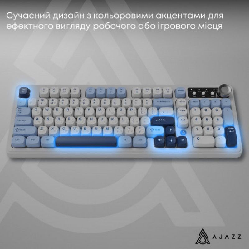 Клавиатура беспроводная Ajazz AF98 Plus Glacier Blue (AF98-PLUS-GB)