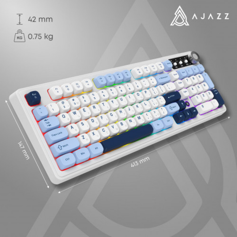 Клавиатура беспроводная Ajazz AF98 Plus Glacier Blue (AF98-PLUS-GB)