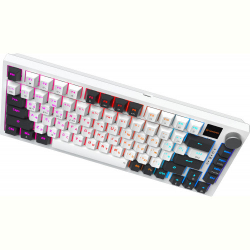Клавіатура бездротова GamePro Asgard Valhalla QLAB Sakura Switch White With Display (MK160-W-D-QS-PRO)
