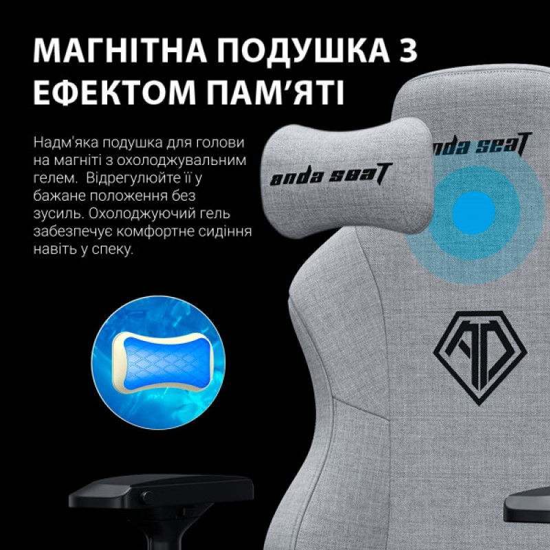 Кресло игровое Anda Seat Phantom 3 Pro Fabric Dark Gray Size L (AD18YC-06-GB-F)