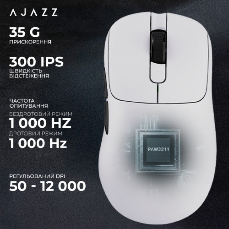 Мышь беспроводная Ajazz AJ179P MC White (AJ179P-MC-W)