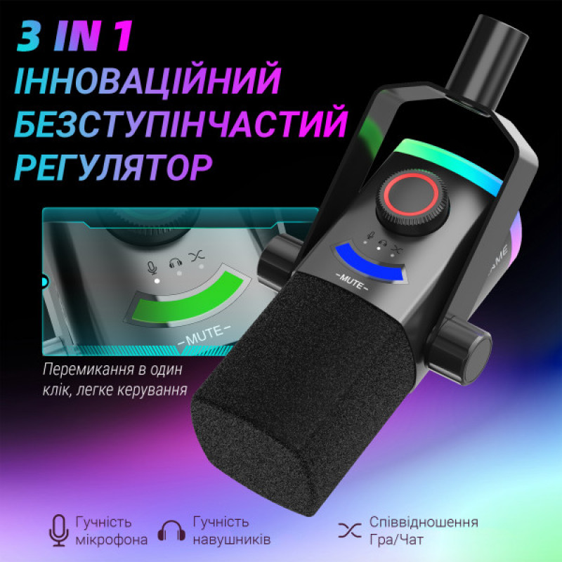 Микрофон динамический Fifine AM8PROT USB/XLR Black
