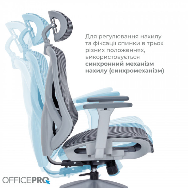 Крісло офісне Officepro Atlas OC630G-DG-DG