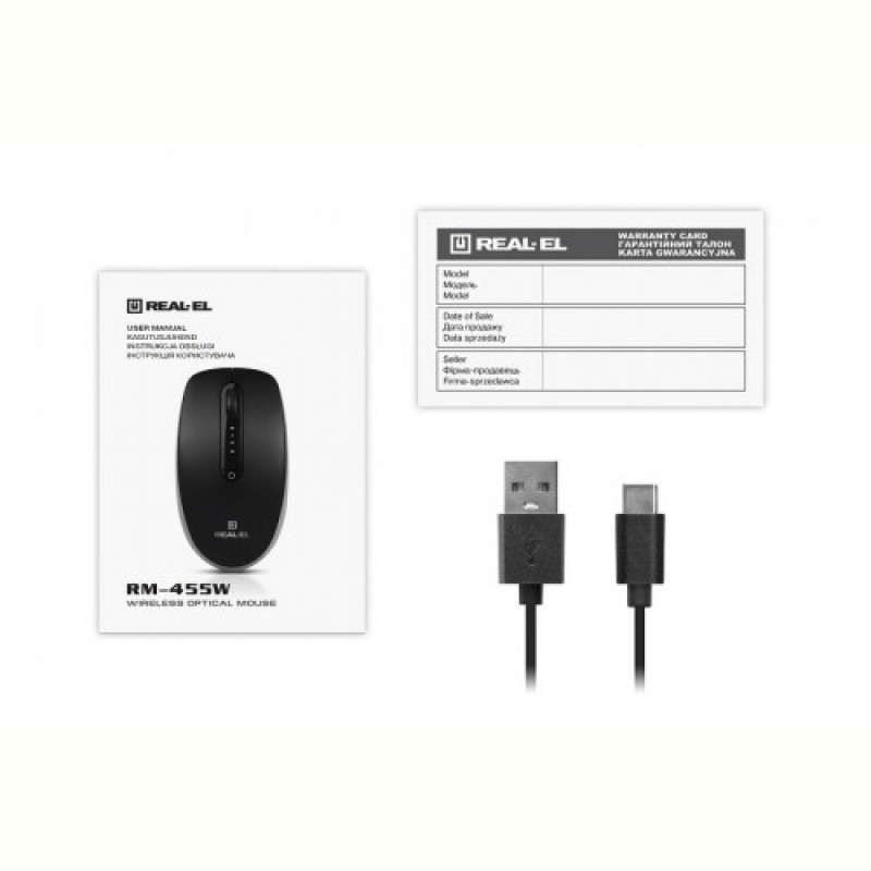 Мышь беспроводная REAL-EL RM-455W Black