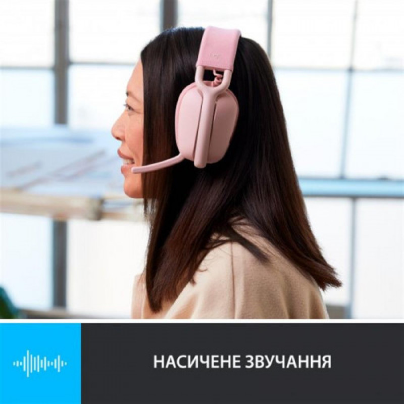 Bluetooth-гарнитура Logitech Zone Vibe 100 Wireless Rose (981-001224)