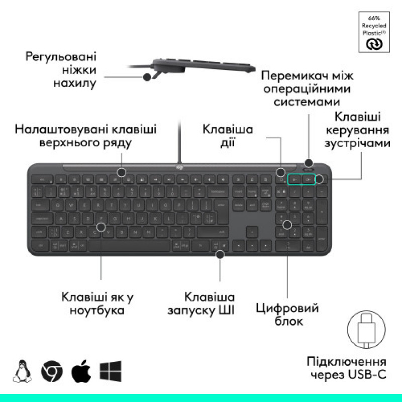 Клавиатура Logitech Signature Slim K620 for Business Graphite (920-013333)