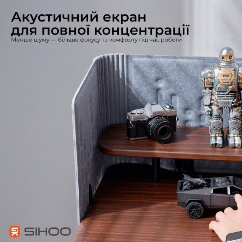 Компьютерный стол с электрорегулировкой высоты Sihoo D07 1.8m Walnut/Black