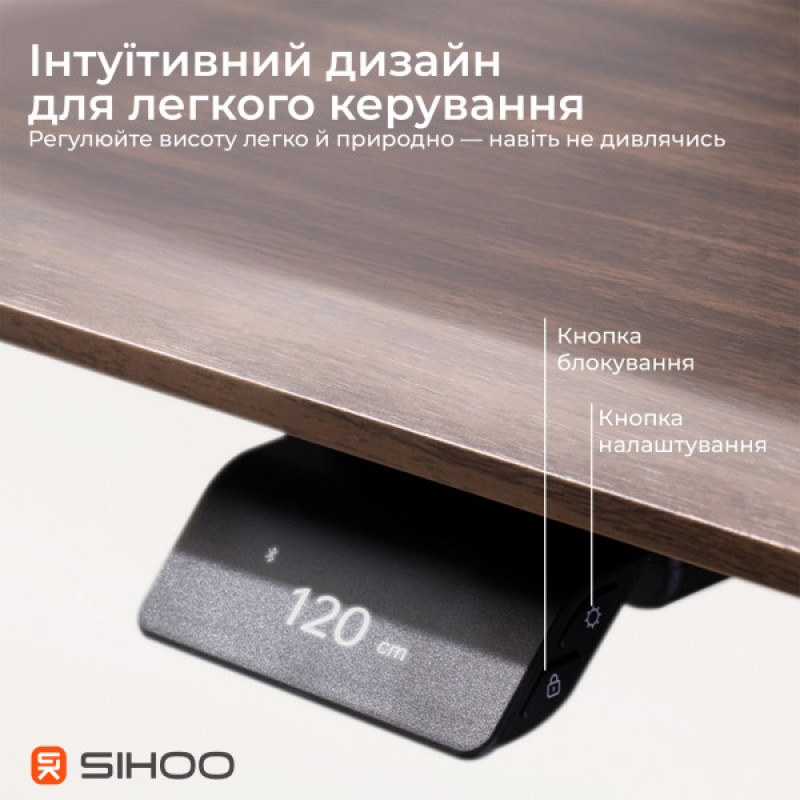 Компьютерный стол с электрорегулировкой высоты Sihoo D07 1.8m Walnut/Black