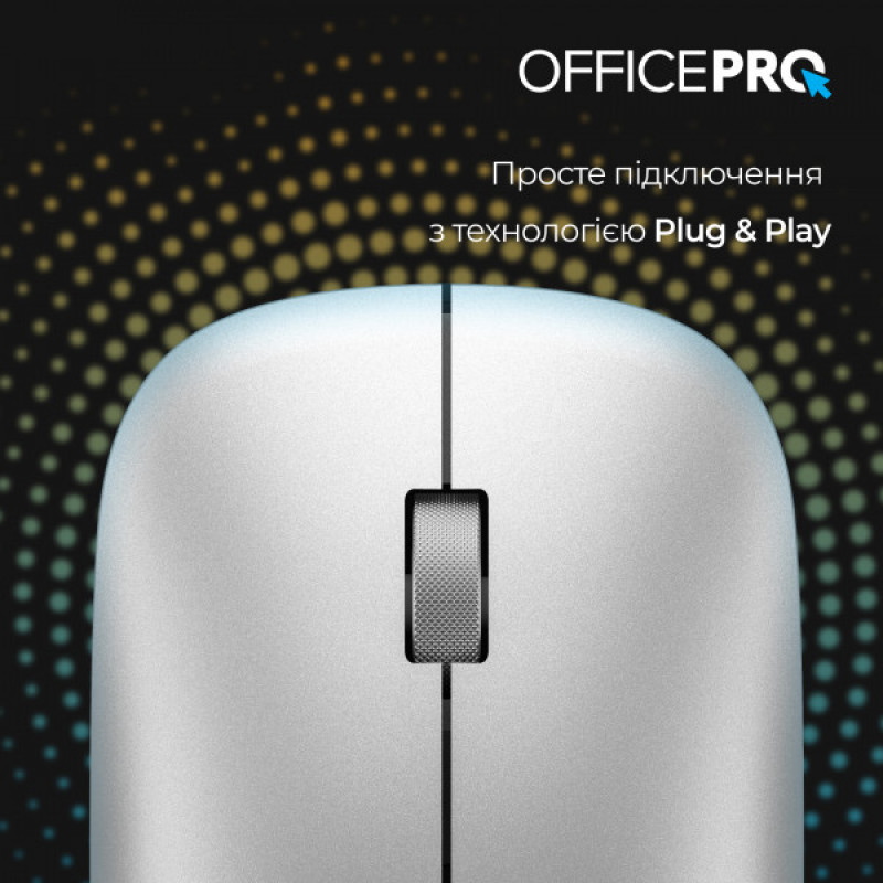 Миша OfficePro M225S Silent Click Wireless Silver