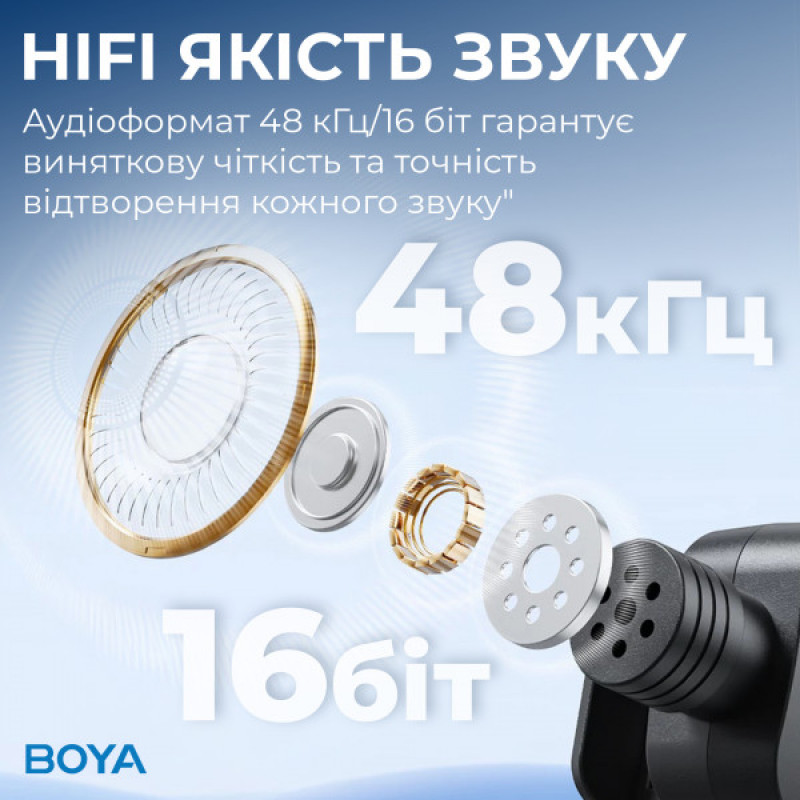 Бездротовий петличний мікрофон BOYA BY-V3 Lightning Black