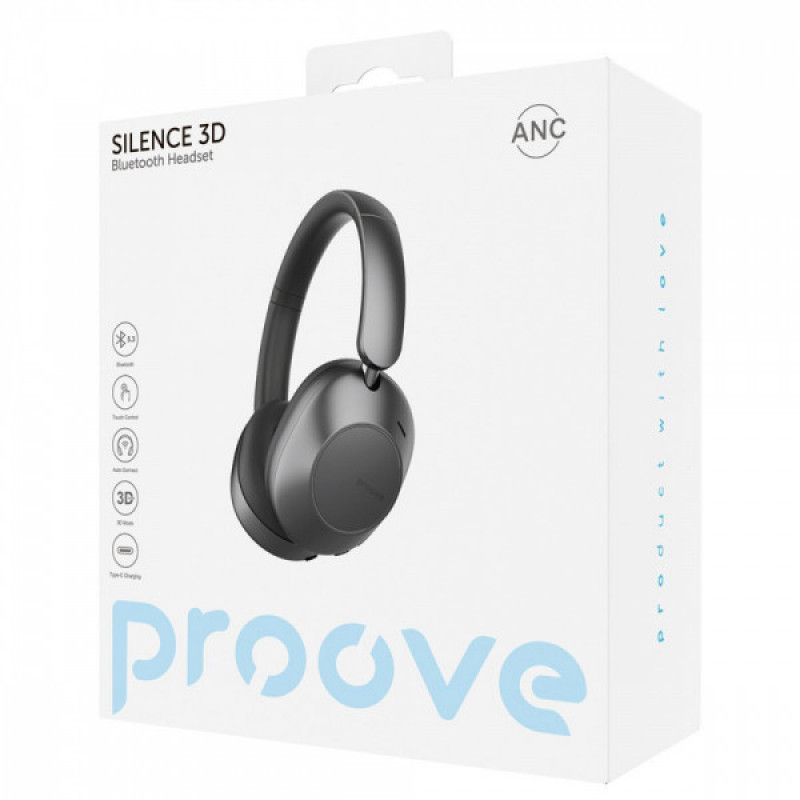 Бездротові навушники Proove Silence 3D with ANC dark gray (HPSL3D010005)