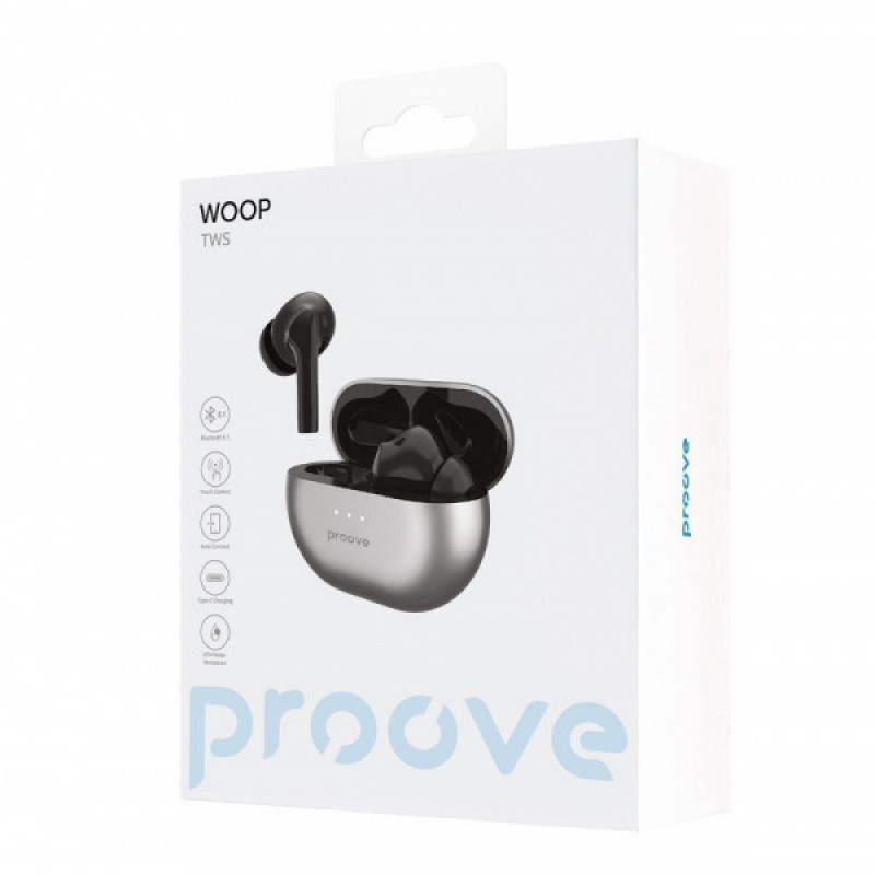 Бездротові навушники Proove Woop TWS with ANC black glossy