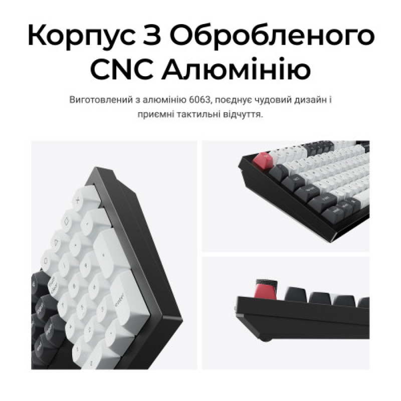 Клавиатура беспроводная Keychron Q6 HE Magnetic Switch Black RGB (Q6H-M1-UA)