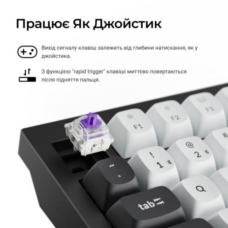 Клавиатура беспроводная Keychron Q6 HE Magnetic Switch Black RGB (Q6H-M1-UA)
