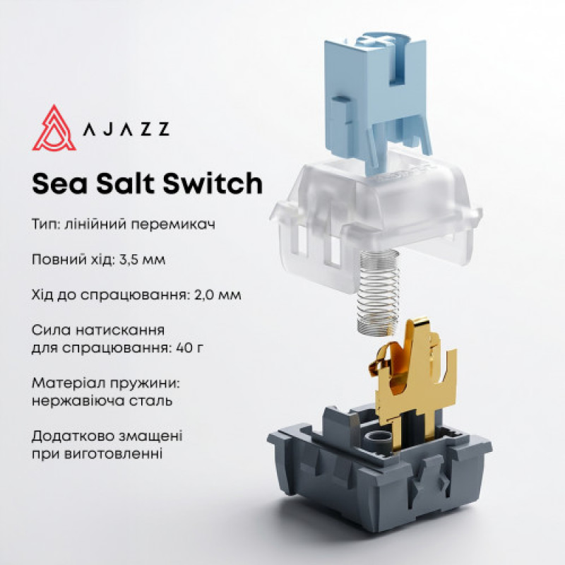 Клавиатура Ajazz AK820 Sea Salt Switch White USB-C (AK820-SS-PWB)
