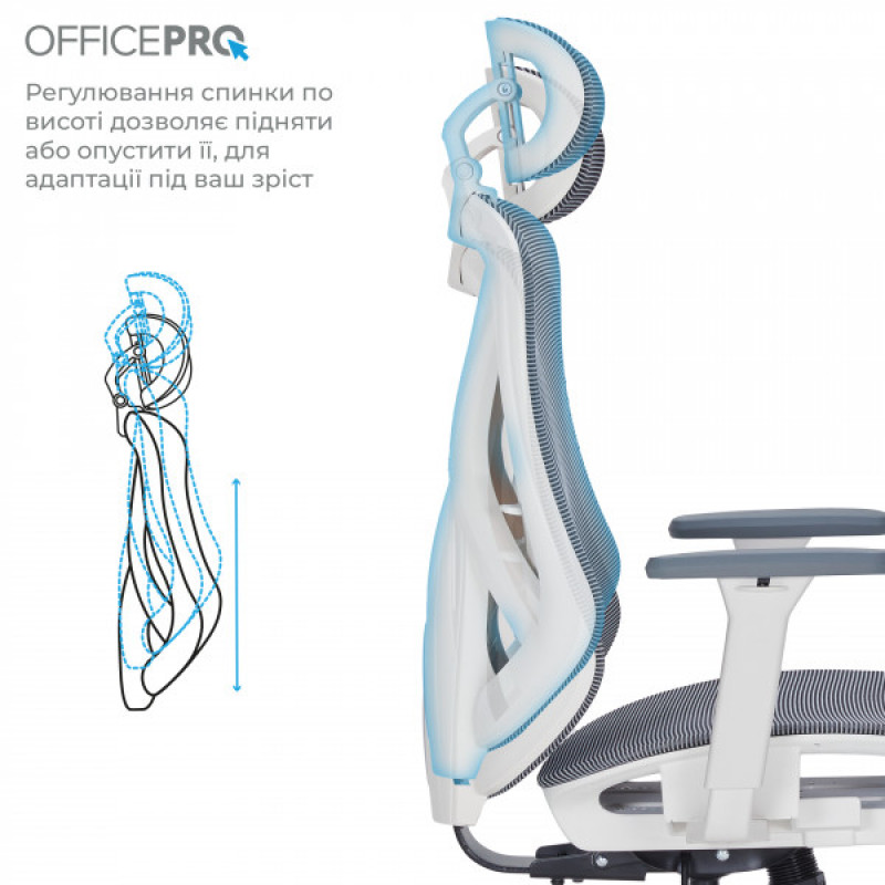 Крісло офісне Officepro Atlas OC630-W-DG-DG