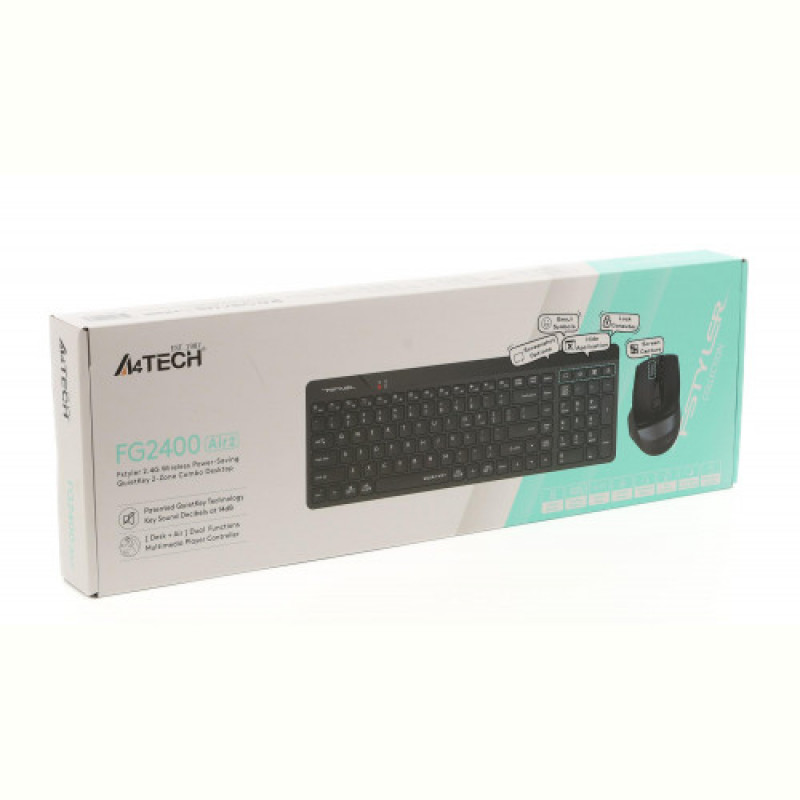 Комплект (клавіатура, мишка) бездротовий A4Tech Fstyler FG2400 Air2 Black