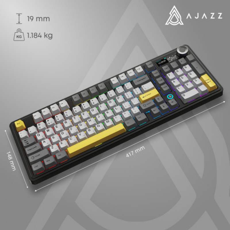 Клавиатура беспроводная Ajazz AK980 V2 Maillard Switch Black (AK980-V2-M-BGY)