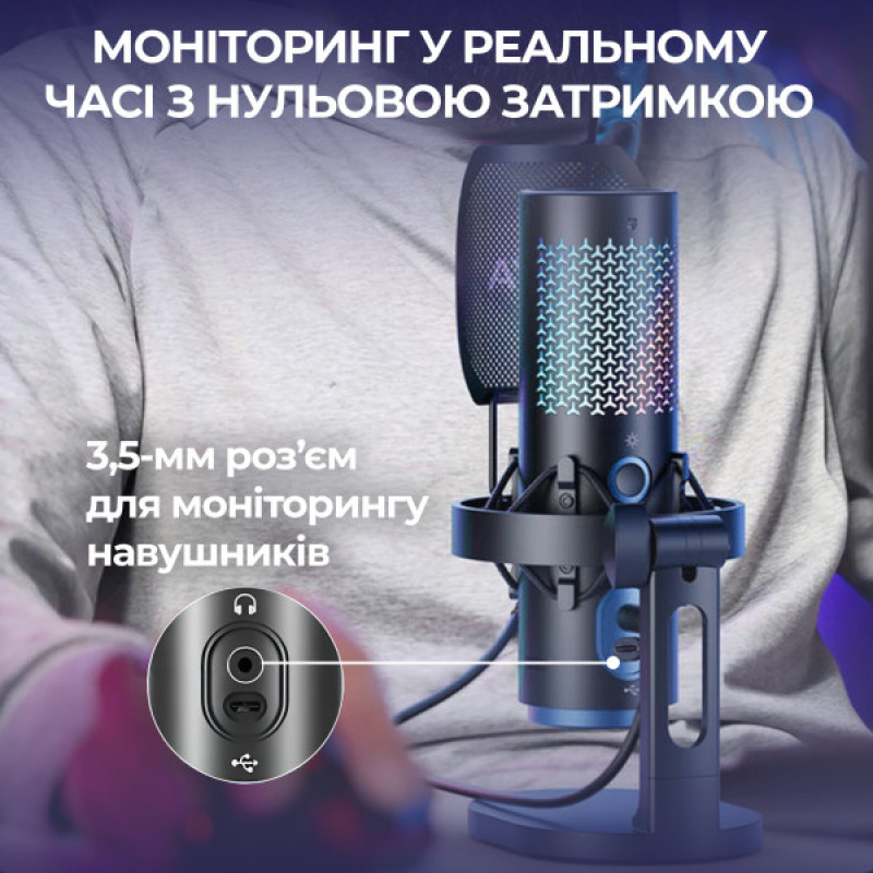 Бездротовий конденсаторний мікрофон BOYA K5-02 RGB Black