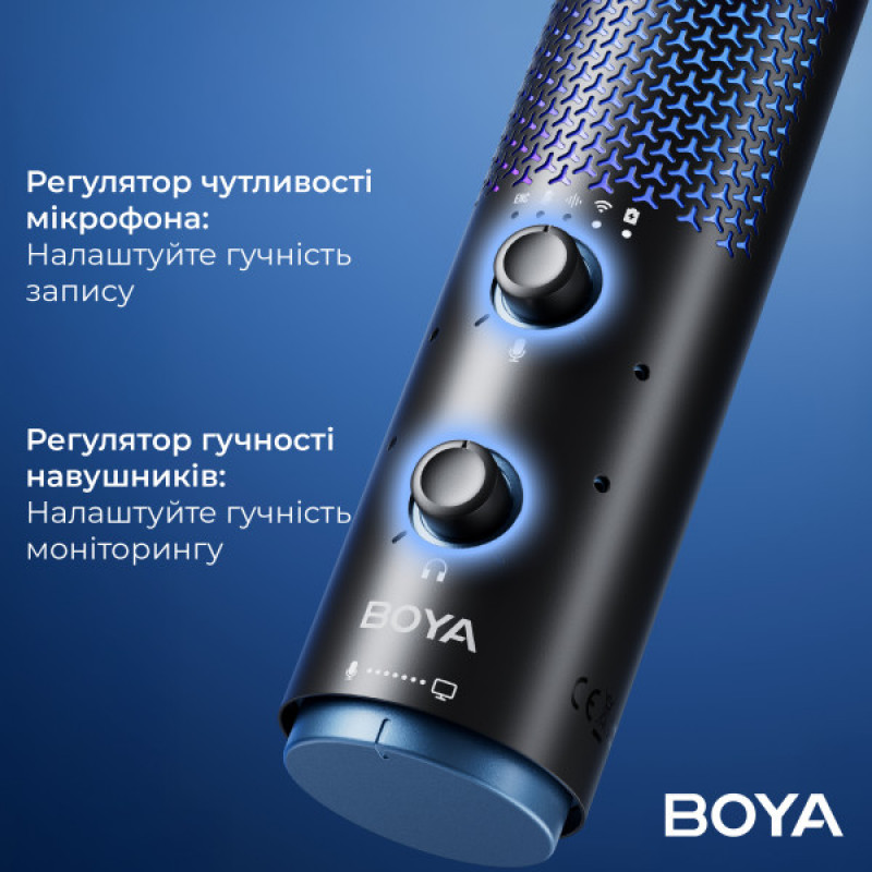 Бездротовий конденсаторний мікрофон BOYA K5-02 RGB Black