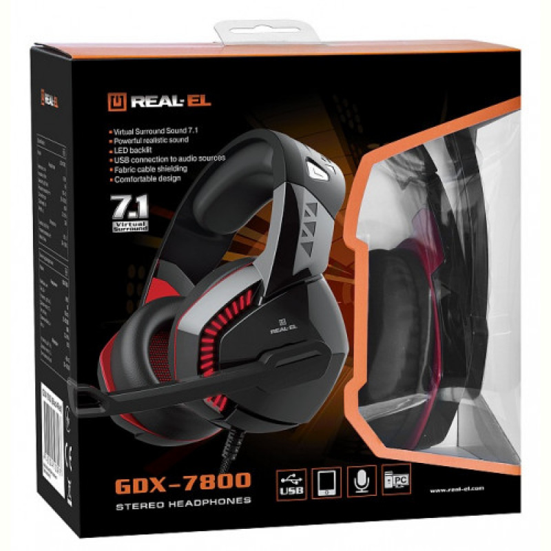 Гарнітура REAL-EL GDX-7800 Black/Red