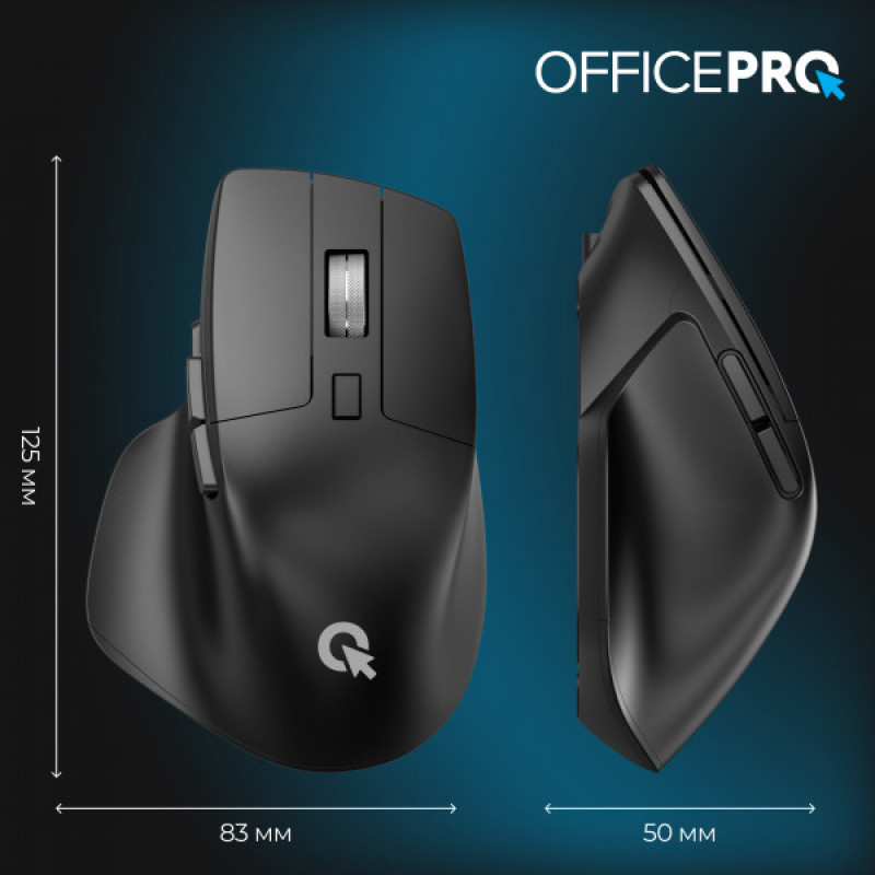 Мышь OfficePro M395B Silent Click Ergonomic Wireless Black