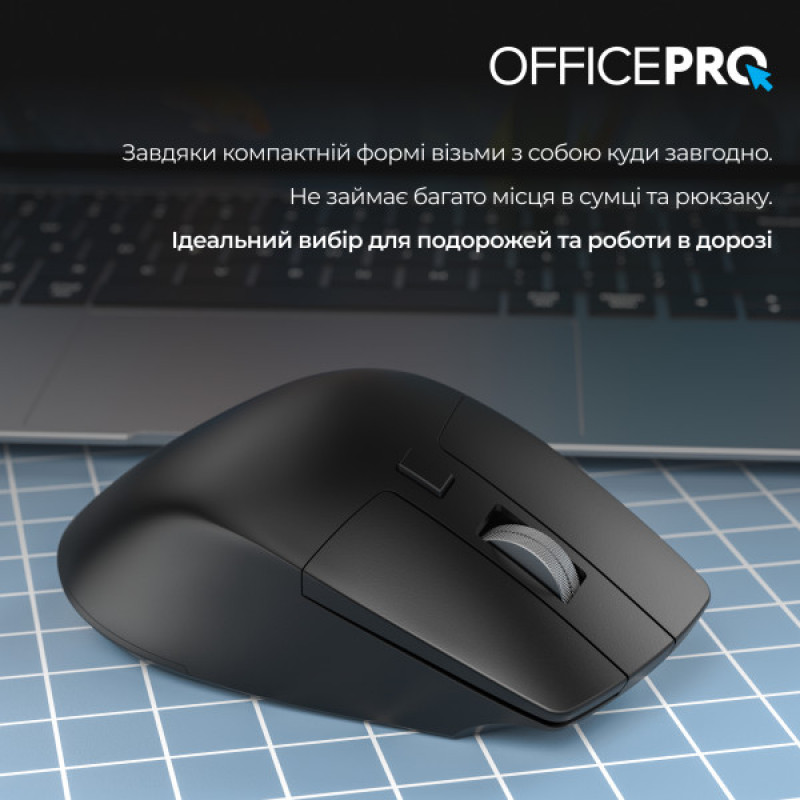 Мышь OfficePro M395B Silent Click Ergonomic Wireless Black