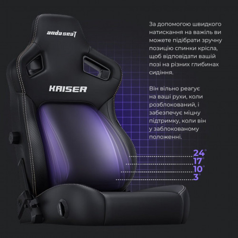 Крісло для геймерів Anda Seat Kaiser 4 Size L Black (AD12YDDC-L-20-B-CF)