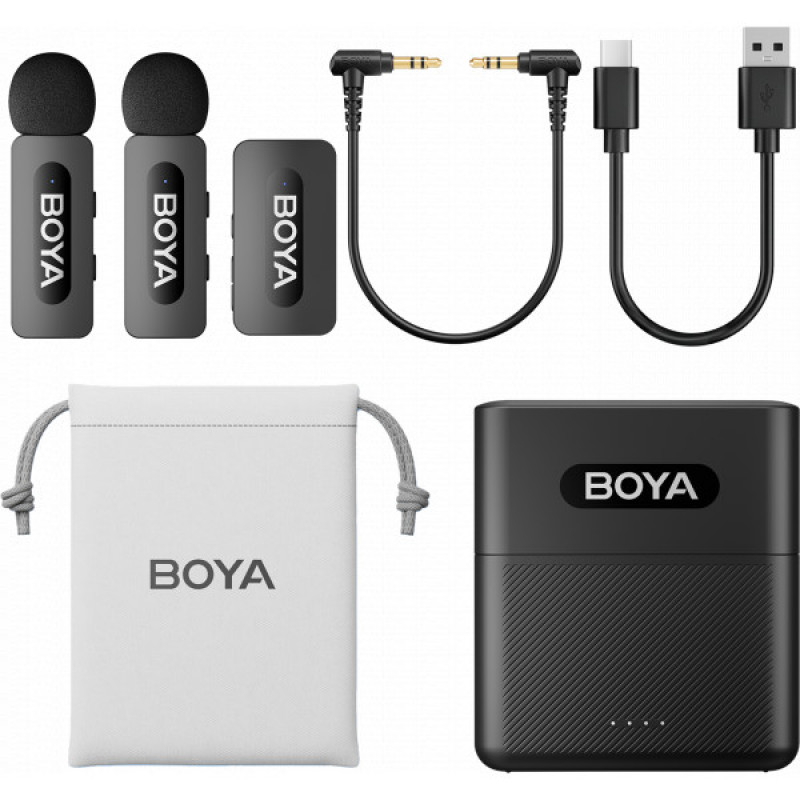 Бездротовий петличний мікрофон BOYA BY-V35 TRS for camera Black
