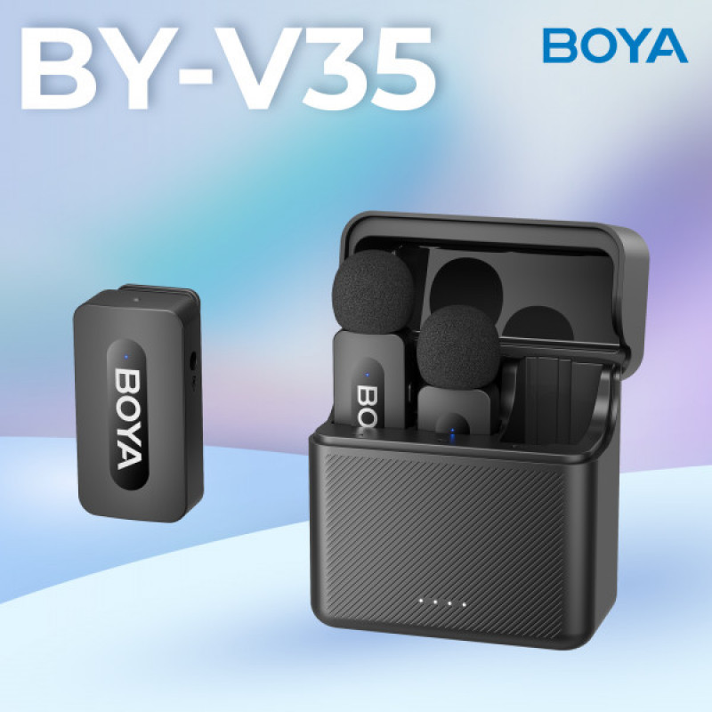 Бездротовий петличний мікрофон BOYA BY-V35 TRS for camera Black