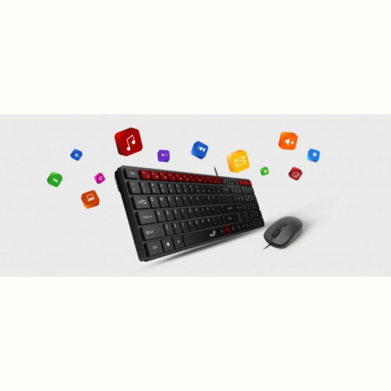 Комплект (клавіатура, миша) Genius C-126 SlimStar Black Ukr (31330007407)