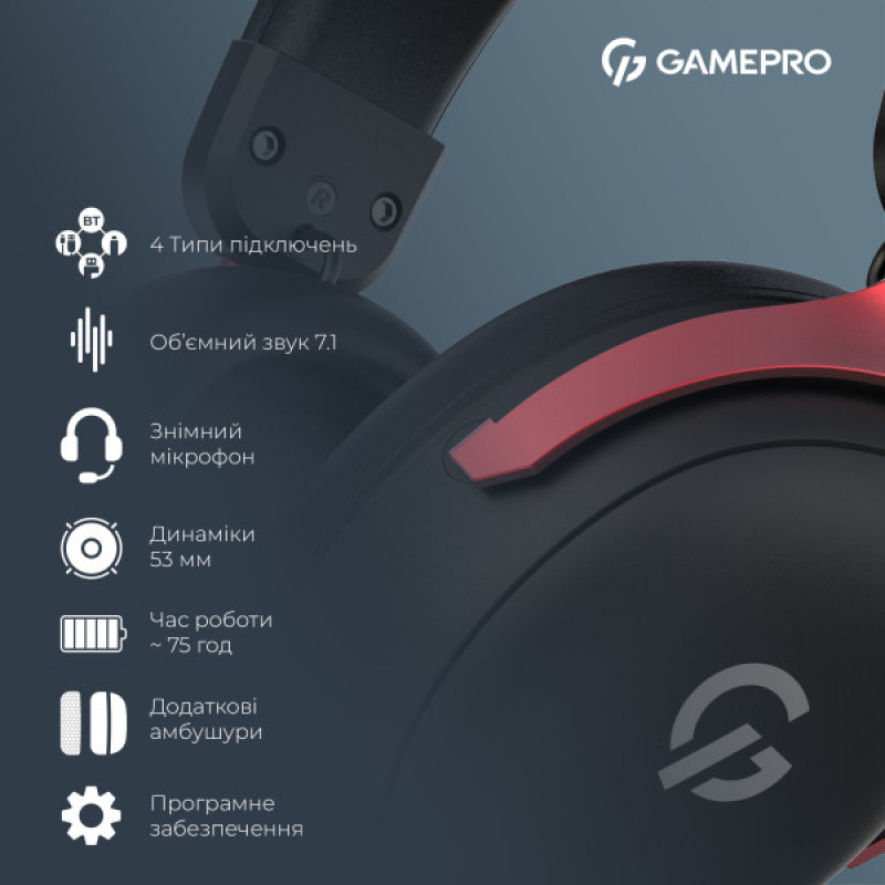 Беспроводная игровая гарнитура GamePro Asgard Freya Pro (HSW201BR)