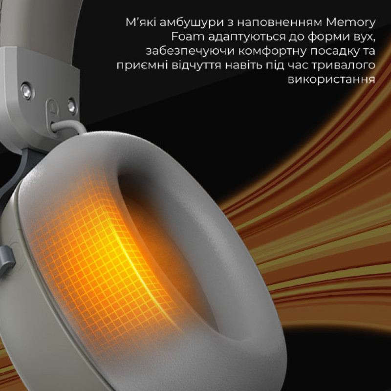 Бездротова ігрова гарнітура Ajazz AHM08 MAX Gray White (AHM08-MAX-GW)