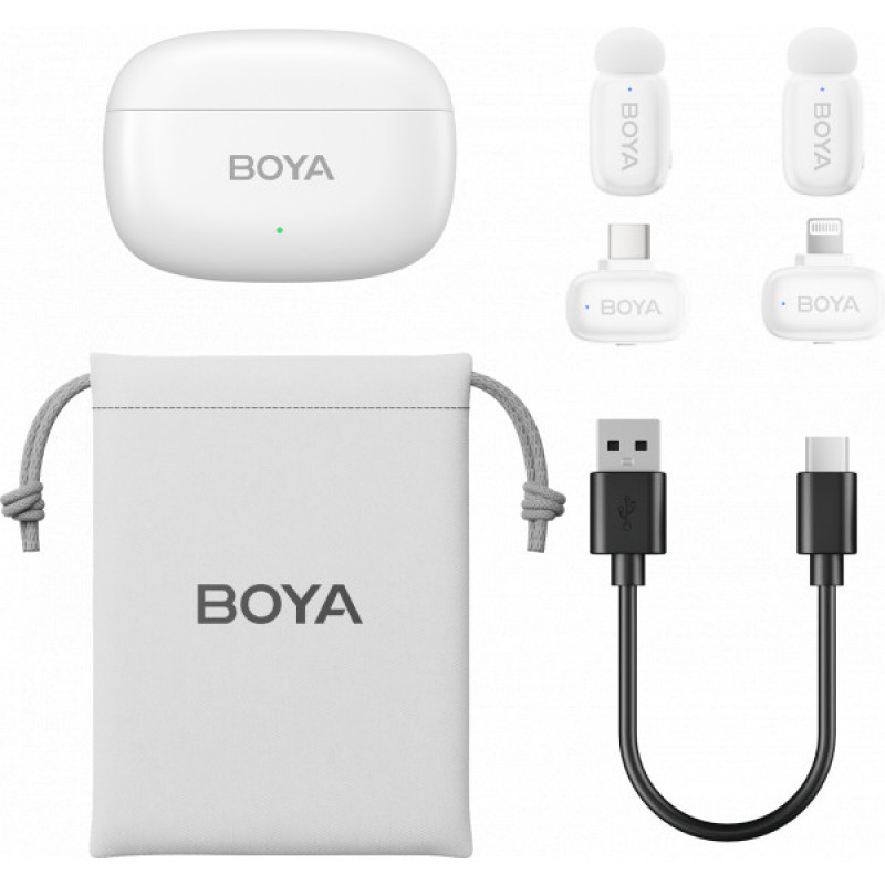 Беспроводной петличный микрофон BOYA mini-13 Type-C/Lightning White