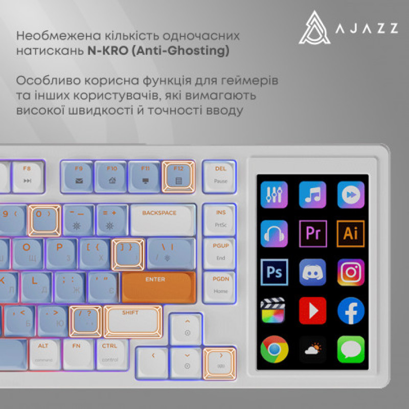 Клавиатура Ajazz AKP815 Huano Red Switch White (AKP815-R-WBO)