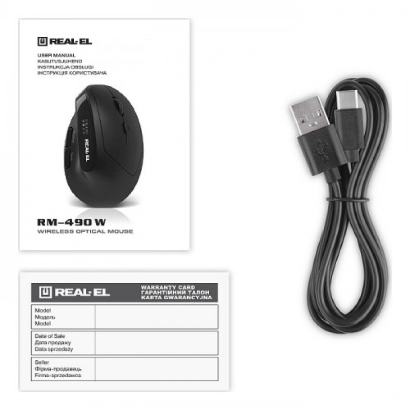 Миша бездротова REAL-EL RM-490W Black