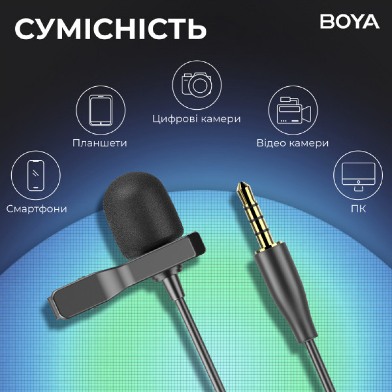 Универсальный петличный микрофон BOYA BY-M1S Black