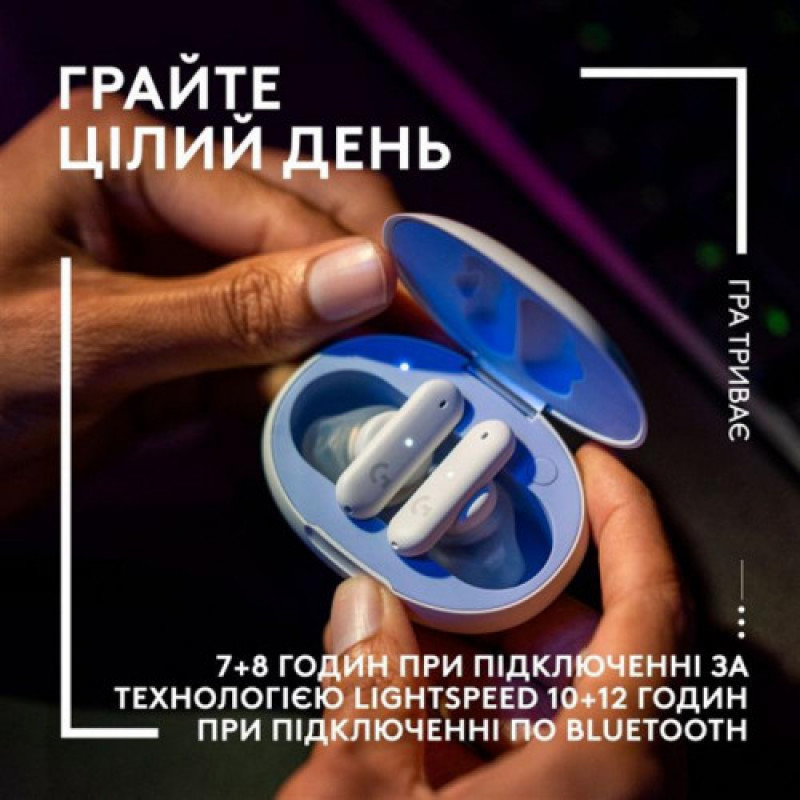Гарнитура Logitech FITS True Wireless Gaming Earbuds White (985-001183)